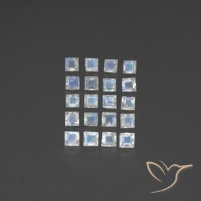 Shop natural 2.53ct Blanc bleuâtre Pierre de lune arc-en-ciel gems, Carré, from Inde at GemSelect. In stock, global shipping!