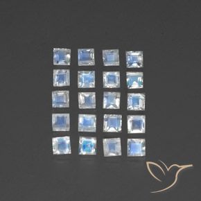 Shop natural 2.70ct Blanc bleuâtre Pierre de lune arc-en-ciel gems, Carré, from Inde at GemSelect. In stock, global shipping!