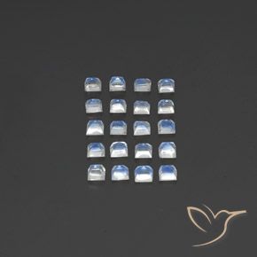 Shop natural 2.83ct Blanc bleuâtre Pierre de lune arc-en-ciel gems, Carré, from Inde at GemSelect. In stock, global shipping!