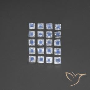 Shop natural 2.79ct Blanc bleuâtre Pierre de lune arc-en-ciel gems, Carré, from Inde at GemSelect. In stock, global shipping!