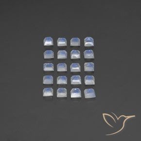 Shop natural 2.79ct Blanc bleuâtre Pierre de lune arc-en-ciel gems, Carré, from Inde at GemSelect. In stock, global shipping!