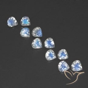 3.30ctw Naturel Blanc bleuâtre Pierre de lune arc-en-ciel, En forme de poire, Transparent