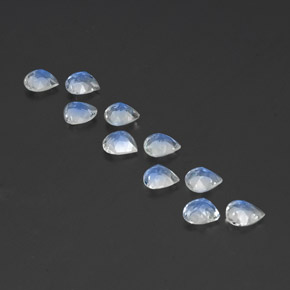 Achetez naturel 2,84ct blanc pierre de lune arc-en-ciel gems, en forme de poire, en provenance inde chez gemselect. en stock, livraison internationale!