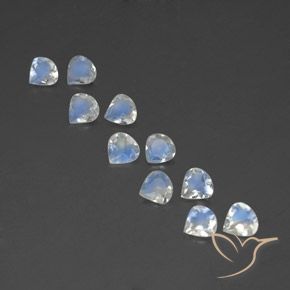 2.97ctw Naturel Blanc bleuâtre Pierre de lune arc-en-ciel, En forme de poire, Transparent