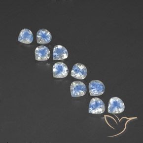 4.05ctw Naturel Blanc bleuâtre Pierre de lune arc-en-ciel, En forme de poire, Transparent