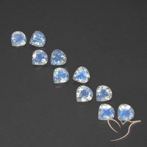 3.71ctw Naturel Blanc bleuâtre Pierre de lune arc-en-ciel, En forme de poire, Transparent