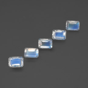Achetez naturel ct blanc pierre de lune arc-en-ciel gems, taille émeraude, en provenance inde chez gemselect. en stock, livraison internationale!