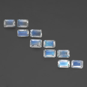 Achetez naturel ct blanc pierre de lune arc-en-ciel gems, taille émeraude, en provenance inde chez gemselect. en stock, livraison internationale!