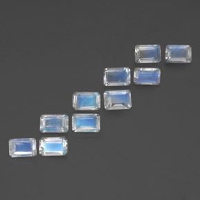 Achetez naturel ct blanc pierre de lune arc-en-ciel gems, taille émeraude, en provenance inde chez gemselect. en stock, livraison internationale!