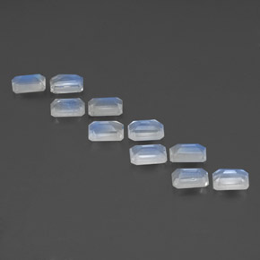 Achetez naturel ct blanc pierre de lune arc-en-ciel gems, taille émeraude, en provenance inde chez gemselect. en stock, livraison internationale!