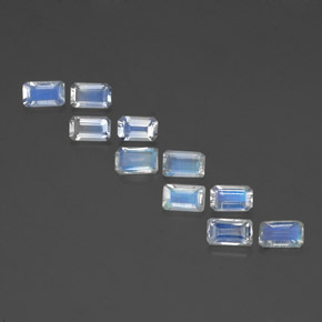 Achetez naturel ct blanc pierre de lune arc-en-ciel gems, taille émeraude, en provenance inde chez gemselect. en stock, livraison internationale!