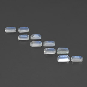 Achetez naturel ct blanc pierre de lune arc-en-ciel gems, taille émeraude, en provenance inde chez gemselect. en stock, livraison internationale!