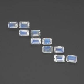Achetez naturel ct blanc pierre de lune arc-en-ciel gems, taille émeraude, en provenance inde chez gemselect. en stock, livraison internationale!
