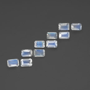 Achetez naturel ct blanc pierre de lune arc-en-ciel gems, taille émeraude, en provenance inde chez gemselect. en stock, livraison internationale!