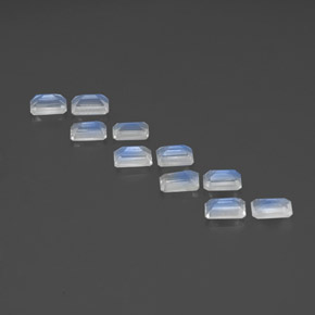 Achetez naturel ct blanc pierre de lune arc-en-ciel gems, taille émeraude, en provenance inde chez gemselect. en stock, livraison internationale!