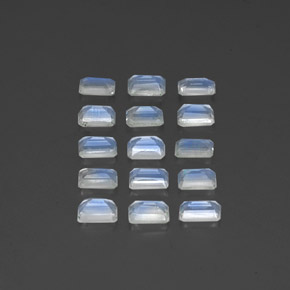 Achetez naturel ct blanc pierre de lune arc-en-ciel gems, taille émeraude, en provenance inde chez gemselect. en stock, livraison internationale!
