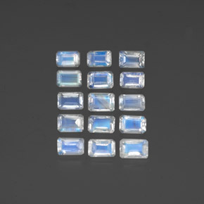 Achetez naturel ct blanc pierre de lune arc-en-ciel gems, taille émeraude, en provenance inde chez gemselect. en stock, livraison internationale!