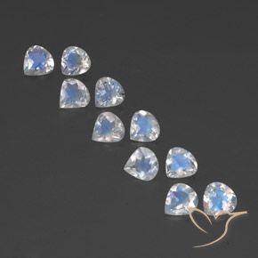 3.14ctw Naturel Blanc bleuâtre Pierre de lune arc-en-ciel, En forme de poire, Transparent