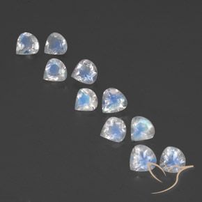 3.37ctw Naturel Blanc bleuâtre Pierre de lune arc-en-ciel, En forme de poire, Transparent