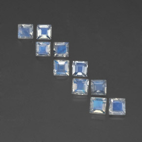 Achetez naturel ct blanc pierre de lune arc-en-ciel gems, carré, en provenance inde chez gemselect. en stock, livraison internationale!
