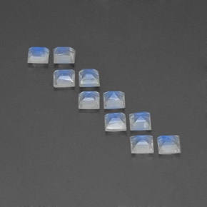 Achetez naturel ct blanc pierre de lune arc-en-ciel gems, carré, en provenance inde chez gemselect. en stock, livraison internationale!