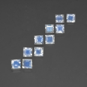 Achetez naturel ct blanc pierre de lune arc-en-ciel gems, carré, en provenance inde chez gemselect. en stock, livraison internationale!