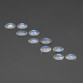 Achetez naturel ct blanc pierre de lune arc-en-ciel gems, coupe ovale, en provenance inde chez gemselect. en stock, livraison internationale!
