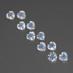Achetez naturel ct blanc pierre de lune arc-en-ciel gems, forme de coeur, en provenance inde chez gemselect. en stock, livraison internationale!