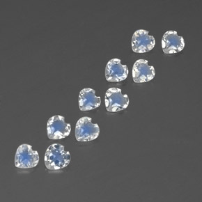 Achetez naturel ct blanc pierre de lune arc-en-ciel gems, forme de coeur, en provenance inde chez gemselect. en stock, livraison internationale!