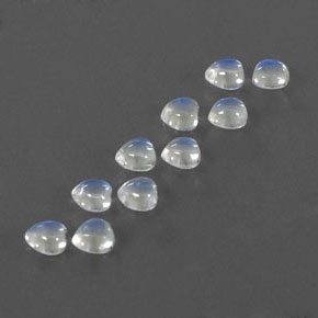 Achetez naturel ct blanc pierre de lune arc-en-ciel gems, forme de coeur, en provenance inde chez gemselect. en stock, livraison internationale!