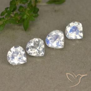 Achetez naturel 1,61ct blanc pierre de lune arc-en-ciel gems, en forme de poire, en provenance inde chez gemselect. en stock, livraison internationale!