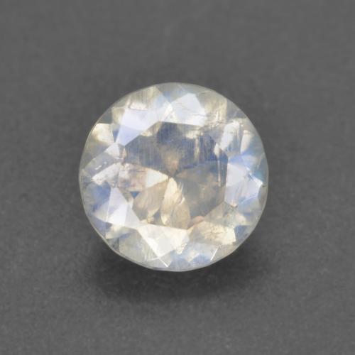 Pierre de lune arc-en-ciel blanc naturelle coupe roude, 0,62 ct, transparent