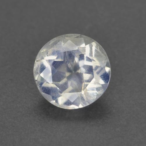 Pierre de lune arc-en-ciel blanc naturelle coupe roude, 0,66 ct, transparent