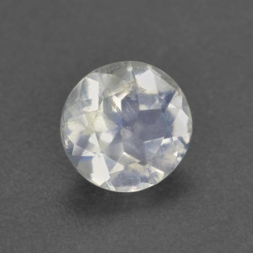 Pierre de lune arc-en-ciel blanc naturelle coupe roude, 0,66 ct, transparent
