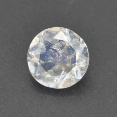 Pierre de lune arc-en-ciel blanc naturelle coupe roude, 0,62 ct, transparent