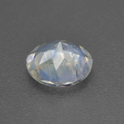 Pierre de lune arc-en-ciel blanc naturelle coupe roude, 0,62 ct, transparent