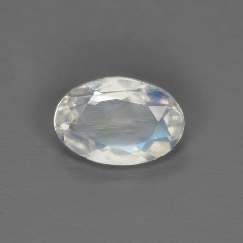 Pierre de lune arc-en-ciel Blanc bleuâtre naturelle Coupe ovale, 0.40 ct, Transparent