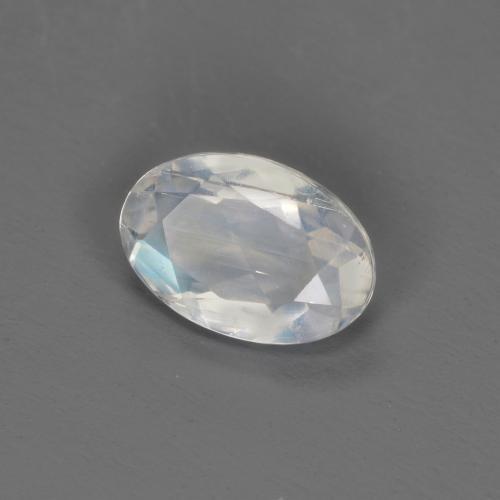 Pierre de lune arc-en-ciel Blanc bleuâtre naturelle Coupe ovale, 0.40 ct, Transparent