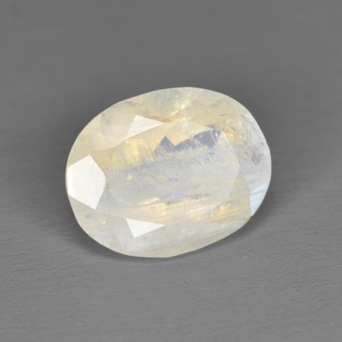 Pierre de lune arc-en-ciel blanc naturelle coupe ovale, 2,25 ct, translucide