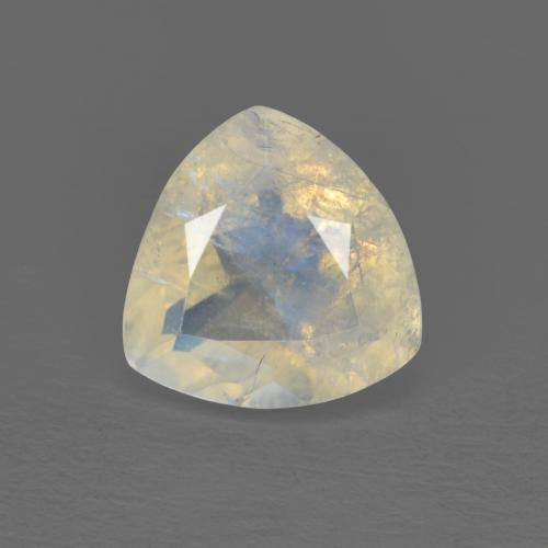 Pierre de lune arc-en-ciel blanc naturelle trillion, 1,43 ct, transparent