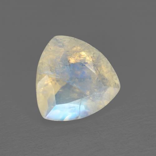 Pierre de lune arc-en-ciel blanc naturelle trillion, 1,43 ct, transparent