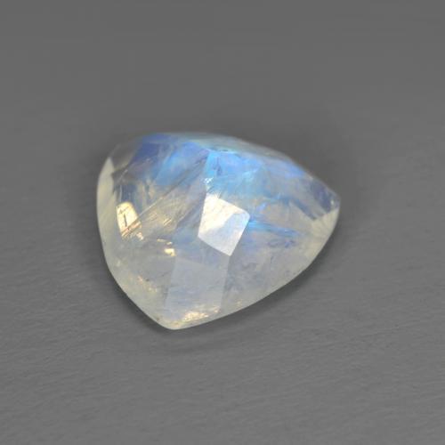 Pierre de lune arc-en-ciel blanc naturelle trillion, 1,43 ct, transparent