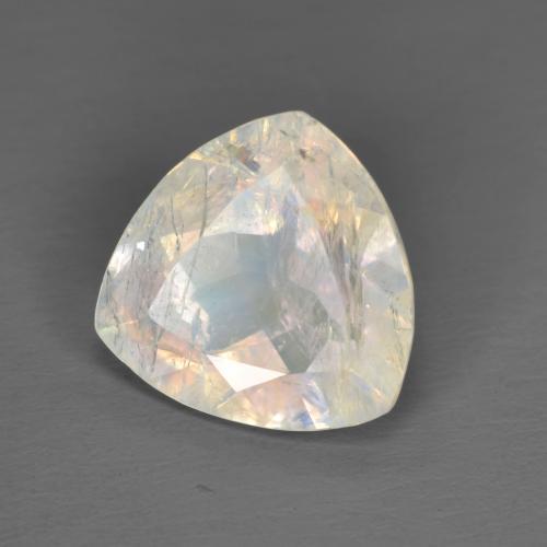 Pierre de lune arc-en-ciel Blanc multicolore naturelle Trillion, 1.96 ct, Transparent