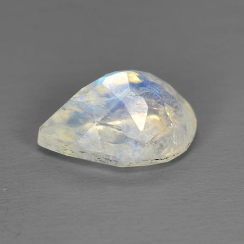 Pierre de lune arc-en-ciel blanc naturelle en forme de poire, 1,92 ct, transparent