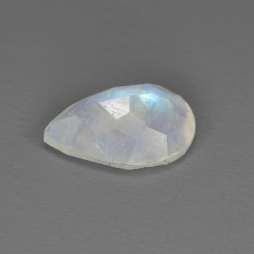 Pierre de lune arc-en-ciel blanc naturelle en forme de poire, 1,62 ct, translucide