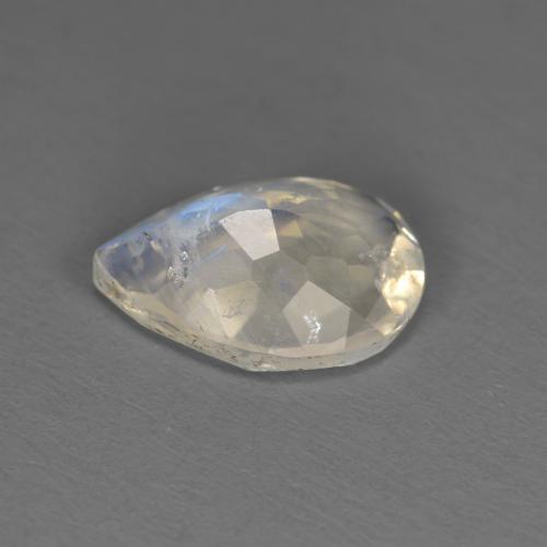 Pierre de lune arc-en-ciel blanc naturelle en forme de poire, 1,58 ct, transparent