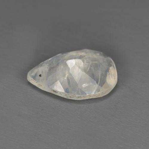 Pierre de lune arc-en-ciel blanc naturelle en forme de poire, 1,49 ct, translucide