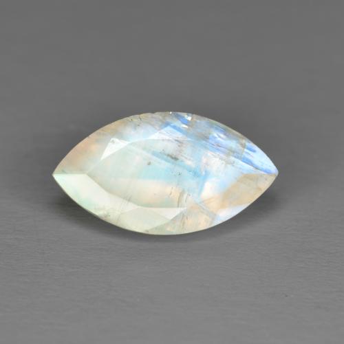 Pierre de lune arc-en-ciel blanc naturelle marquise, 1,92 ct, translucide