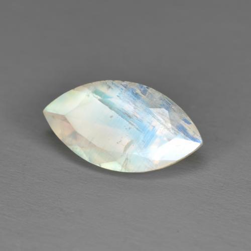 Pierre de lune arc-en-ciel blanc naturelle marquise, 1,92 ct, translucide