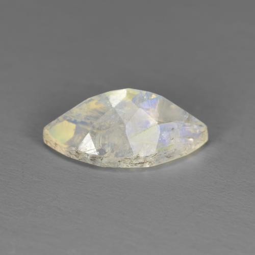 Pierre de lune arc-en-ciel blanc naturelle marquise, 1,92 ct, translucide